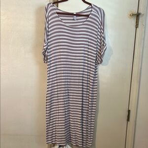 Striped Gray and White Women's Dress